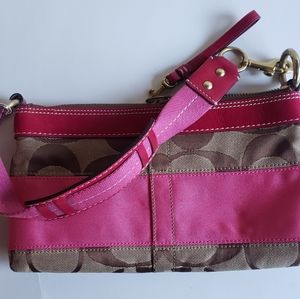 Coach Clutch Signature Striped Demi